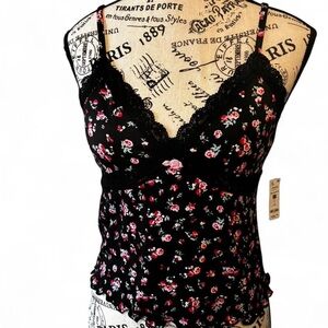 Ardene Black Floral Camisole
